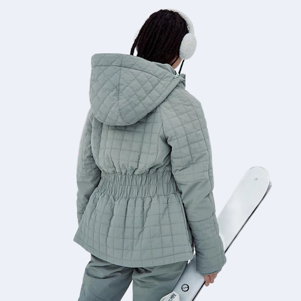 NWT Free People FP Movement All Prepped Ski Quilted Jacket Green Gray XL - Picture 14 of 14